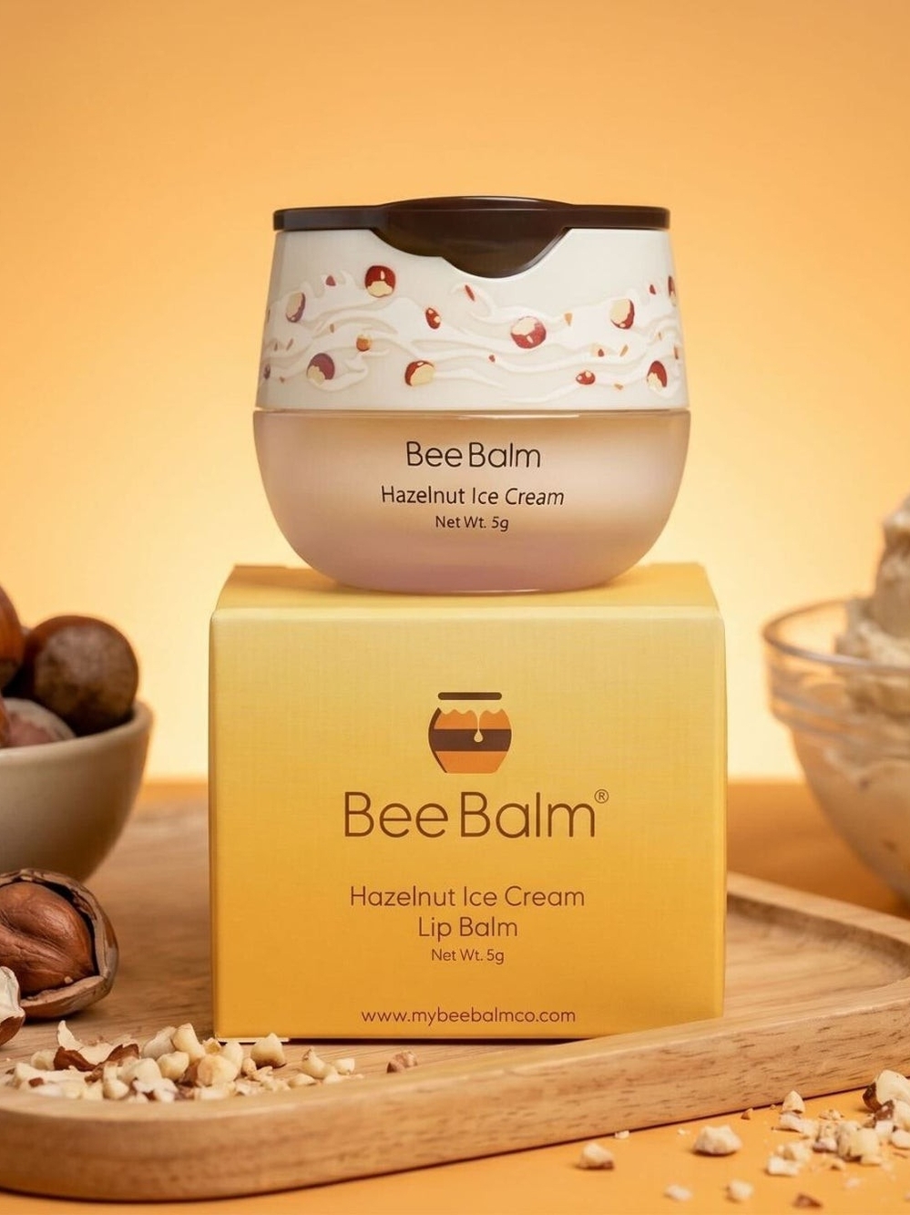 2× Bee Balm Hazelnut Ice Cream Lip Balm